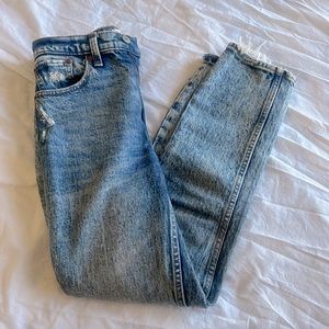Abercrombie + Fitch high rise acid wash mom jeans size 24!